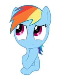 Size: 1280x1600 | Tagged: safe, artist:icythewhite, rainbow dash, g4, female, simple background, solo, thinking, transparent background, vector