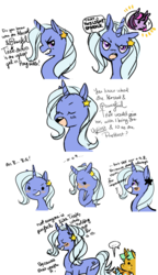 Size: 1255x2176 | Tagged: safe, artist:costly, snails, snips, trixie, twilight sparkle, pony, unicorn, g4, blushing, comic, dialogue, female, lesbian, ship:twixie, shipping, tsundere