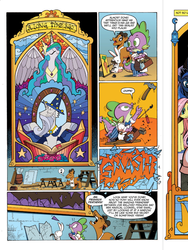 Size: 720x960 | Tagged: safe, idw, official comic, angel bunny, fluttershy, princess celestia, princess luna, spike, star swirl the bearded, dragon, earth pony, pony, rabbit, g4, spoiler:comic, spoiler:comic18, animal, comic, hammer, idw advertisement, male, paintbrush, preview, reflections star swirl, stallion, unnamed character, unnamed pony