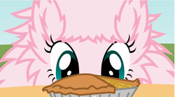 Size: 642x355 | Tagged: safe, artist:mixermike622, oc, oc only, oc:fluffle puff, g4, apple pie, solo