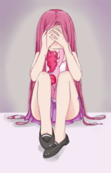 Size: 514x800 | Tagged: safe, artist:d-tomoyo, pinkie pie, human, g4, comforting, crying, cute, human ponidox, humanized, micro, pinkamena diane pie