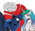 Size: 331x301 | Tagged: safe, edit, idw, official comic, princess celestia, princess luna, pony, friendship is magic #18, g4, my little pony: friendship is magic (idw), spoiler:comic, angry, bandage, floppy ears, frown, glare, implied lunamac, implied shipping, implied straight, little tongue, looking away, luna is not amused, missing accessory, open mouth, reflections drama, ship:celestibra, unamused, wide eyes, yelling