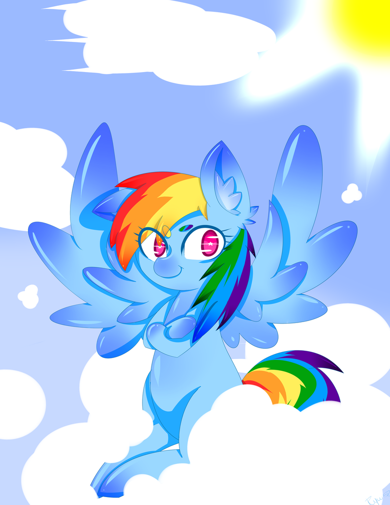 Радуга 52. MLP Rainbow Dash Universe. Cute Rainbow tawger Art.