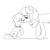 Size: 2048x2048 | Tagged: safe, artist:tremble, cheerilee, silver spoon, earth pony, pony, g4, age difference, black and white, cheerispoon, duo, female, filly, foal, glasses, grayscale, high res, kissing, lesbian, mare, monochrome, simple background, white background