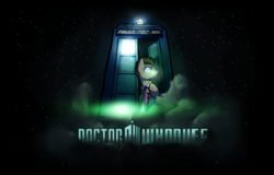 Size: 1920x1230 | Tagged: safe, artist:darkflame75, doctor whooves, time turner, earth pony, pony, g4, doctor who, male, solo, sonic screwdriver, space, stallion, tardis, wallpaper