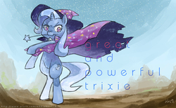 Size: 2008x1240 | Tagged: safe, artist:kuang-han, trixie, pony, g4, bipedal, featureless crotch, female, pixiv, solo