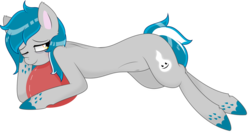 Size: 3354x1800 | Tagged: safe, artist:daydreamsyndrom, oc, oc only, oc:will o' wisp, earth pony, pony, belly, belly button, cute, female, mare, prone, simple background, solo