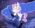 Size: 1000x800 | Tagged: safe, artist:puffpink, princess luna, sweetie belle, pony, g4, ponies riding ponies, pony hat, riding, sweetiehat