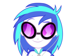 Size: 2200x1600 | Tagged: safe, artist:analysisbrony, dj pon-3, vinyl scratch, equestria girls, g4, music to my ears, my little pony equestria girls: rainbow rocks, female, glasses, headphones, simple background, smiling, solo, transparent background, vector
