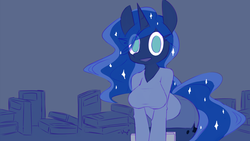 Size: 1920x1080 | Tagged: safe, artist:whoop, princess luna, anthro, g4, female, solo