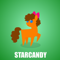 Size: 800x800 | Tagged: safe, artist:aha-mccoy, oc, oc only, oc:starcandy, earth pony, pony, blank flank, bow, gradient background, hair bow, pointy ponies, solo