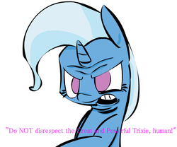 Size: 666x554 | Tagged: safe, artist:hattsy, trixie, pony, unicorn, g4, angry, female, mare, solo