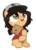 Size: 744x1024 | Tagged: safe, artist:blackholeii, pony, clemenbetes, clementine (walking dead), clothes, cute, female, filly, ponified, simple background, solo, teddy bear, the walking dead, the walking dead game