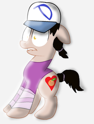 Size: 600x792 | Tagged: safe, artist:vetorhuskysamuria, pony, clementine (walking dead), ponified, scared, solo, surprised, the walking dead, the walking dead game