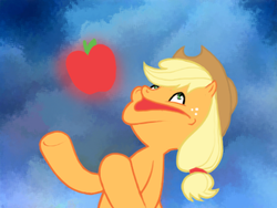 Size: 400x300 | Tagged: safe, artist:mcponyponypony, edit, applejack, g4, apple, appul, female, mammy, meme, request, solo, that pony sure does love apples