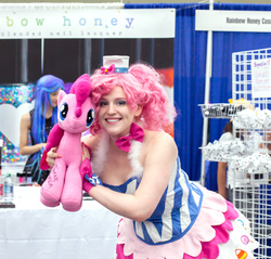 Size: 3425x3281 | Tagged: safe, artist:seibatooth, pinkie pie, human, g4, cosplay, high res, irl, irl human, photo, plushie
