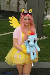 Size: 1366x2048 | Tagged: safe, fluttershy, rainbow dash, human, g4, cosplay, goggles, irl, irl human, photo