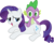 Size: 3486x2767 | Tagged: safe, artist:porygon2z, rarity, spike, dragon, pony, unicorn, g4, back scratching, female, high res, male, mare, scratching, ship:sparity, shipping, simple background, straight, transparent background, vector