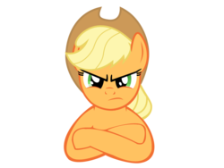 Size: 1600x1200 | Tagged: safe, artist:kuren247, applejack, g4, female, looking at you, simple background, solo, transparent background, unamused, vector