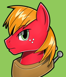 Size: 1500x1758 | Tagged: safe, artist:flam3zero, big macintosh, earth pony, pony, g4, male, portrait, solo, stallion, style emulation, yuji uekawa style