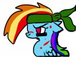 Size: 150x113 | Tagged: artist needed, safe, rainbow dash, g4, female, headband, solo