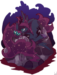 Size: 1000x1298 | Tagged: safe, artist:kolshica, princess luna, luna-afterdark, g4, beanbag chair, female, solo, tribute