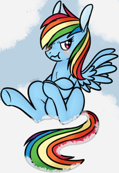 Size: 336x488 | Tagged: safe, artist:takerubd4483m, rainbow dash, g4, female, scrunchy face, solo