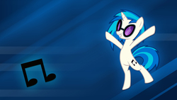 Size: 1920x1080 | Tagged: artist needed, safe, dj pon-3, vinyl scratch, g4, cutie mark, female, solo, wallpaper