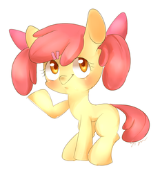 Size: 926x1000 | Tagged: safe, artist:sion, apple bloom, g4, alternate hairstyle, female, pigtails, solo