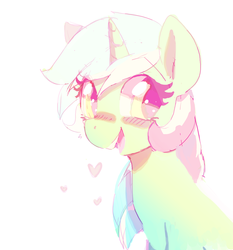 Size: 918x983 | Tagged: safe, artist:mewball, lyra heartstrings, pony, g4, blushing, cute, female, heart, open mouth, smiling, solo
