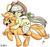 Size: 974x915 | Tagged: safe, artist:nekubi, applejack, jinx, earth pony, pony, g4, leap of faith, accessory swap, amputee, applejinx, disabled, female, katawa jinx, mare, ponies riding ponies, riding, simple background