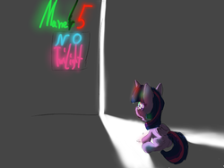 Size: 800x600 | Tagged: safe, artist:magical disaster, twilight sparkle, alicorn, pony, g4, crying, female, mare, neon, sad, solo, twilight sparkle (alicorn)