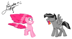Size: 825x452 | Tagged: safe, artist:pastelflakes, pinkie pie, g4, crossover, dan, dan vs, fus-ro-dah, ponified, screaming