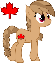 Size: 2500x2863 | Tagged: safe, artist:daydreamsyndrom, oc, oc only, oc:maplewood, earth pony, elf pony, pony, canada, flag, high res, nation ponies, ponified, solo