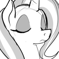 Size: 300x300 | Tagged: safe, artist:reiduran, trixie, pony, unicorn, g4, female, mare, monochrome, reaction image, solo