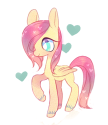 Size: 582x673 | Tagged: safe, artist:shacklefunk, fluttershy, pegasus, pony, g4, cute, female, heart, mare, raised hoof, shyabetes, simple background, solo, unshorn fetlocks, white background, white pupils