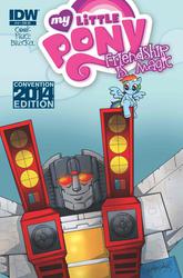 Size: 1024x1554 | Tagged: safe, artist:katiecandraw, idw, rainbow dash, g4, cover, epic, happy face, katie does it again, starscream, transformers