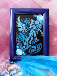 Size: 750x1000 | Tagged: safe, artist:facja, princess luna, g4, craft, female, solo, stained glass