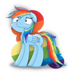 Size: 545x560 | Tagged: safe, artist:tat3xd, rainbow dash, g4, female, frightened, scared, solo, spooked