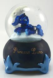 Size: 1494x2195 | Tagged: safe, artist:madponyscientist, princess luna, g4, customized toy, female, moon, prone, snow, snow globe, solo