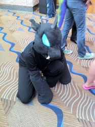 Size: 1936x2592 | Tagged: safe, changeling, human, cosplay, fursuit, irl, irl human, photo