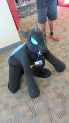 Size: 2248x4000 | Tagged: safe, changeling, human, cosplay, fursuit, irl, irl human, photo