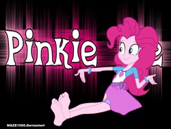 Size: 2000x1500 | Tagged: safe, artist:maze1000, pinkie pie, equestria girls, g4, balloon, barefoot, bracelet, clothes, feet, female, foot fetish, foot focus, jewelry, skirt, solo, toes