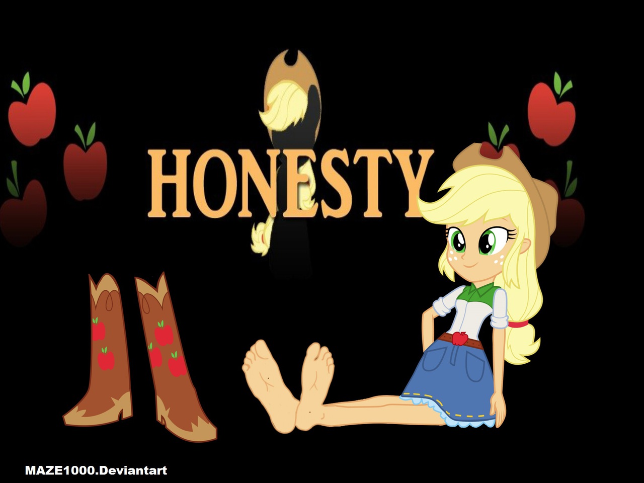 Safe Artist Maze Applejack Equestria Girls G Apple