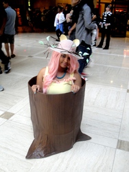 Size: 768x1024 | Tagged: safe, artist:wrathofconpics, fluttershy, human, g4, 2013, anime weekend atlanta, clothes, convention, cosplay, costume, fluttertree, irl, irl human, photo, tree, tree costume