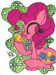 Size: 858x1141 | Tagged: safe, artist:krazykari, pinkie pie, g4, female, solo, traditional art