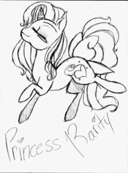 Size: 2443x3304 | Tagged: safe, artist:misaspuppy, rarity (g3), g3, female, high res, monochrome, solo, traditional art