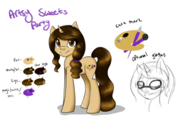 Size: 2236x1473 | Tagged: safe, artist:justasillyfilly, oc, oc only, artsy sweets, artsy sweets party, artsysweets, artsysweetsparty, ponysona, reference sheet, solo