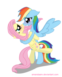 Size: 1952x2414 | Tagged: safe, artist:amandaam, fluttershy, rainbow dash, pegasus, pony, g4, female, lesbian, ship:flutterdash, shipping