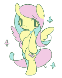 Size: 600x750 | Tagged: safe, artist:wasu, fluttershy, pony, g4, bipedal, female, pixiv, solo